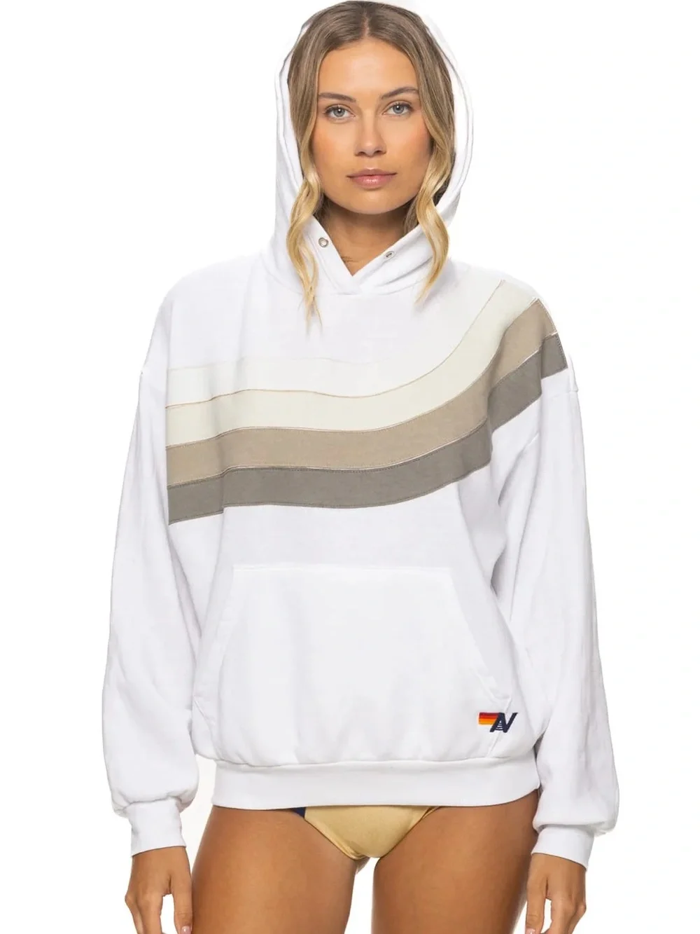 Aviator Nation Wave Hoodie with Neutral Wave Stripe - Brand New XS - Picture 1 of 2
